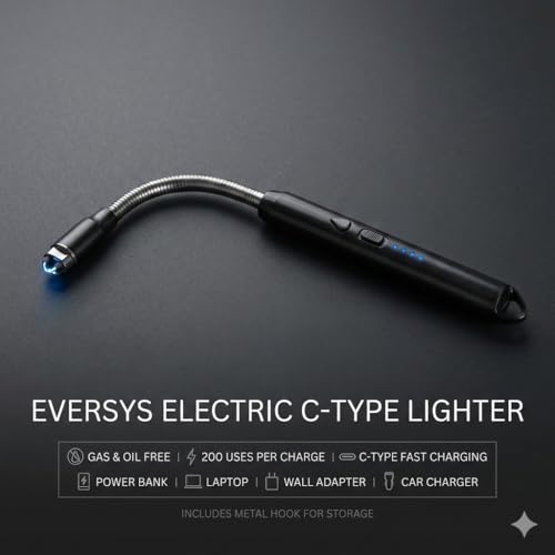 Image of Rechargeable Electric Gas Lighter with 360 Flexible Neck | Windproof Plasma Arc USB Lighter for Gas Stove, Candles & Pooja | Smart Kitchen Gadget for Smart Peoples