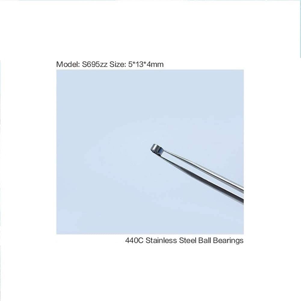 S695ZZ Rodamiento de bolas de ranura profunda de 5 x 13 x 4 mm ABEC-1 440C Rodamientos de bolas de acero inoxidable S695Z S695 Z ZZ