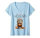 Photo Gallery donna farm fresh autumn harvest trendy woodland grey fox stagione maglietta con collo a v Photo Gallery donna farm fresh autumn harvest trendy woodland grey fox stagione maglietta con collo a v
