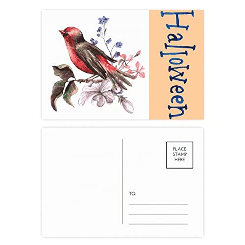 Cartes de remerciement Halloween style art déco branche oiseaux pour sublimer vos messages d'automne