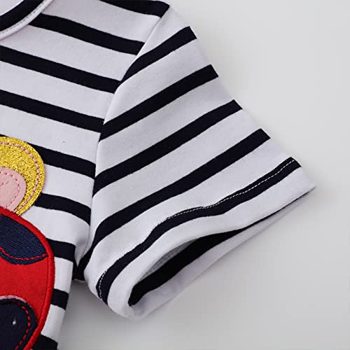 Baby Dress Girls Dress Summer Casual Toddler Girls Dress Cotton Crew Neck Short Sleeve Dress Cute Cartoon (A, 5 Years)3