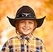 Jastore Western Cowboy Hat for Kids Boy Girl Classic Cowboy Cowgirl Dress Up Hat with Buckle Belt(Coffee, 5-12 Years)