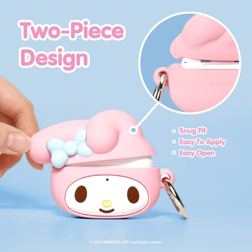 Image of iFace Hello Kitty and Friends Cute AirPods Pro 2 Case Compatible with AirPods 2nd Gen Pro - Cute Silicone Protective Cover [Carabiner Clip Included] [Wireless Charging Compatible] - My Melody