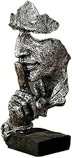 WFGF Simple Resin Things - Silence is Golden Statue, The Thinker Statue, Modern and Simple Sculptures, Creative Abstract Men Figurine Sculptures, Keep Silence Statue and Figurines