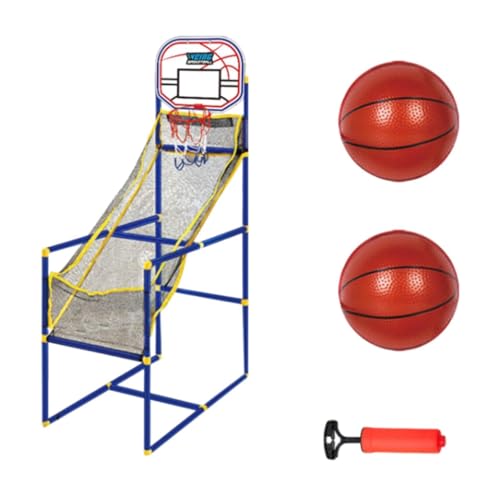 Arcade de baloncesto infantil con canasta portátil y 2 balones