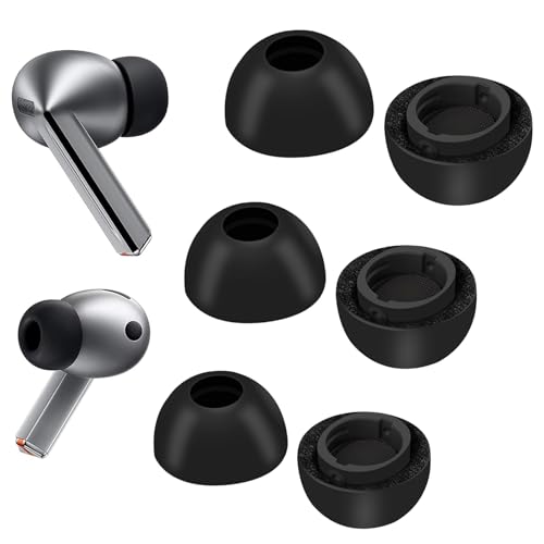 Tapones para los oídos de espuma viscoelástica para Samsung Galaxy Buds3 Pro – Máxima comodidad, ajuste seguro y sonido mejorado, repuesto de tapones para los oídos con orificio de ventilación – S/M/L