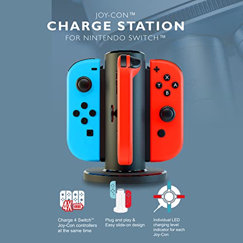 Joycon Charging Dock For Switch Controller, Switch Accessories Compatible Switch Joycon,4 In 1 Switch Charger For Switch With A Micro-Usb Charging Cord-Honcam #TOP5