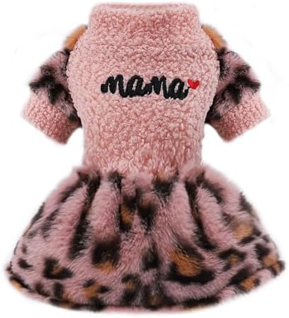 Dog Sweaters for Small Dogs Girl Winter Puppy Sweater Dress Fleece Warm Pet Clothes Outfit Pink Cold Weather Dog Coat (XX-Small, B-Pink)