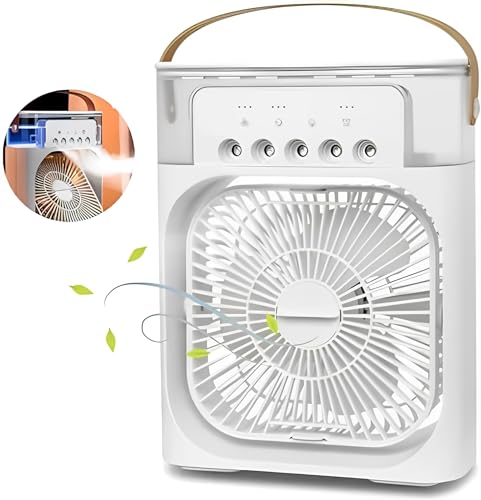 Mini Ventilador Climatizador De Ar Solta Vapor Bastante Silencioso Com Reservatorio Para Agua Gelada