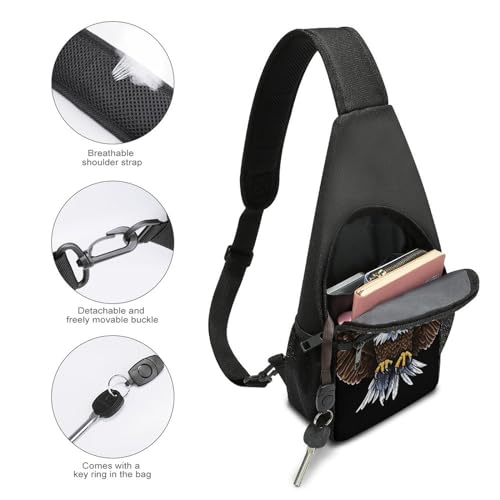 Morrales Sling Bag con bandera de EE.UU. para hombre y mujer miniatura 4