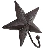 BESPORTBLE Vintage Cast Iron Pentagram Wall Hanging Hook Star Shaped Decorative Coat and Bath Towel Hook for Door and Bathroom Storage