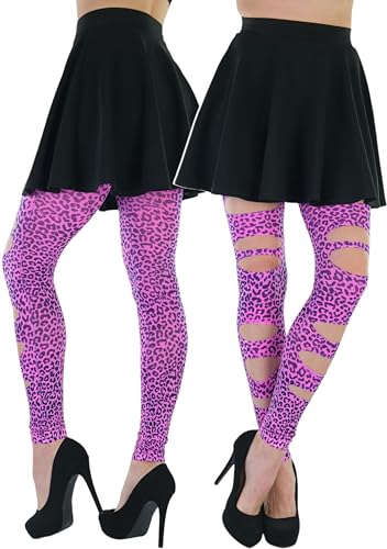 Image of ToBeInStyle Women's Slashed Ripped Shredded Distressed Hosiery Tights Leggings Music Festival