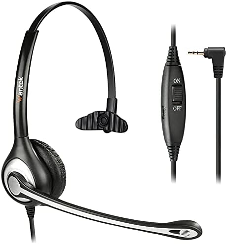 Phone Headset 2.5mm with Microphone Noise Cancelling & Volume Controls, Telephone Headphone Compatible with Panasonic Dect 6.0 Phones, Comfort-Fit Telephone Headset for AT&T Vtech Cordless Phones