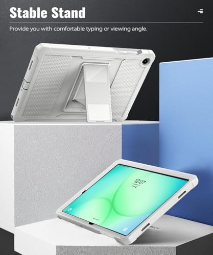 Image of MoKo Shockproof Case Fit Samsung Galaxy Tab A11+ Plus / A9+ 11 Inch | Full Body Rugged Stand Back Cover with Built-in Screen Protector for Galaxy Tab A11+ / A9+ Tablet, Light Gray
