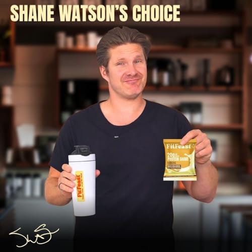 Image of FitFeast Protein Shake Sachet - Pack of 7 | 20g Triple Blend Protein Per Serve| 45:35:20 Whey, Pea & Casein Blend | No Maltodextrin | 0 Added Sugar | As Seen on Shark Tank (Banana)