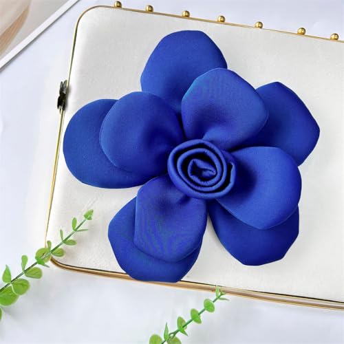 Image of Chunky Fabric Flower Brooch Pin for Women Girls Fashion Dainty Layered Rose Camellia Flowers Corsage Boutonniere Brooches Lapel Pins Elegant Wedding Holiday Party Dress Accessories Jewelry