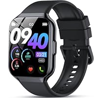 QCOQ Smartwatch Herren Damen mit Telefonfunktion, 1.96 Fitnessuhr Damen, 110+ Sportmodi IP68 Wasserdicht Sportuhr, Smart Watch mit Herzfrequenz/SpO2/Schrittzähler/Schlafmonitor für iOS Android