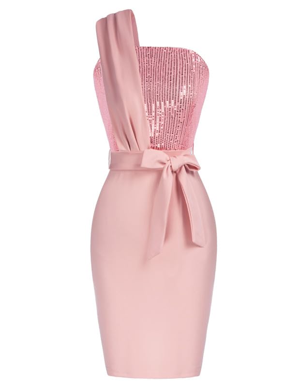 GRACE KARIN Pailletten Patchwork Bodycon Kleid Elegant Ärmellos Kleid...