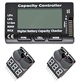 2PCS 2in1 1-8s Lipo Battery Voltage Tester RC Cellmeter 7 Digital Battery Capacity Checker Cell...