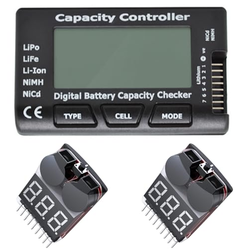 2PCS 2in1 1-8s Lipo Battery Voltage Tester RC Cellmeter 7 Di