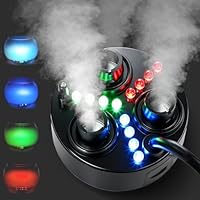 Mxmoonant 3 Kopf Ultraschall-Nebelmacher 1500mL/H Nebelmaschine mit 6 Ersatz Zerstäubungsscheiben für Wasserbrunnen Teich Aquarium Steingarten Waschbecken