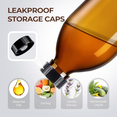 Amber Glass Pump Bottle Dispenser 16 oz, 2 Pack, Brown, Glass Bottle Dispenser with Pump, Body Oil, Lotion, Soap, Essential Oil4