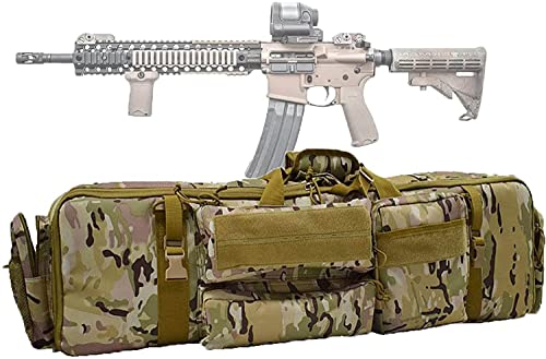 Taktische Doppelwaffenkoffer für Gewehre Tactical Rifle Rucksack Double Rifle Soft Case Pistolentasche Airsoft Case Soft Shotgun Case für Jagd, Schießen Camouflage Cover