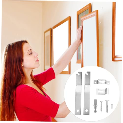 Image of POPETPOP 4sets Security Locking Picture Hanger -Theft Hooks for Art Galleries and Museums Easy Installation for Hotels and Home Decor of Heavy Duty Hangers