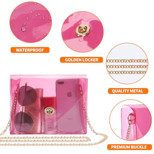 Image of HAOGUAGUA Clear Purse for Women, Clear Bag Stadium Approved, See Through Clear Handbag for Concerts Sports Events