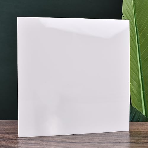 Image of 6 PCS White Cast Acrylic Opaque (no-Transparent) Plastic Sheet 8 x 8 Inch (.118 inch Thick), for Signs, DIY Projects.