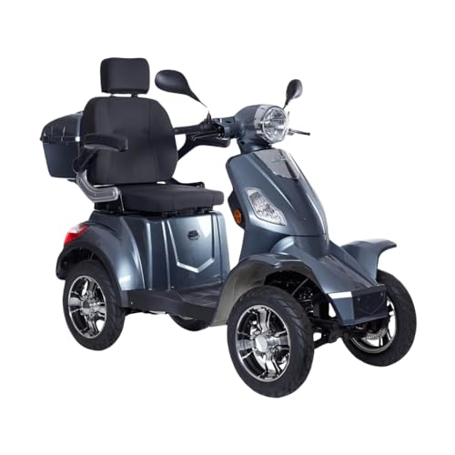 Veicolo Elettrico 4 Ruote Disabili Anziani Z-Tech ZT-19-M Trilux 4.0 Faster 25 km/h con Differenziale 60v 20ah Quadro Strumenti Digitale (Grigio)
