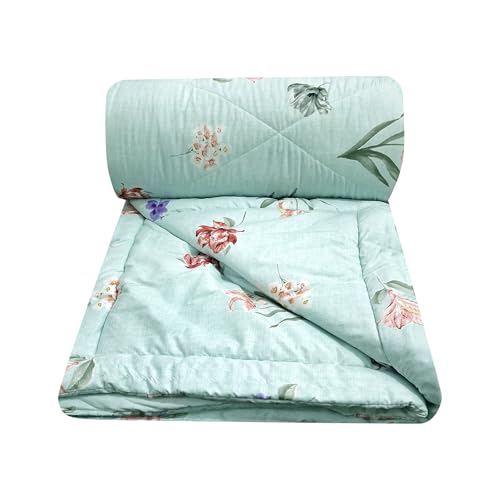 Image of MORADO Glace Cotton AC Comforter /Blanket /Quilt for Double Bed | Ultra Soft & Lightweight | All Season Reversible Comforter | Cozy Bedding for Home & Hotel|Size 90x100 Inches,Lavender & Floral,Double