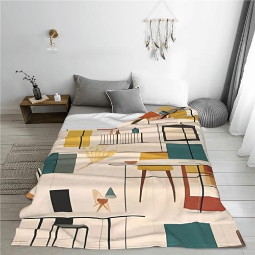 Couverture milieu du siècle imprimée en flanelle douce pour chambre 152x127cm - 8