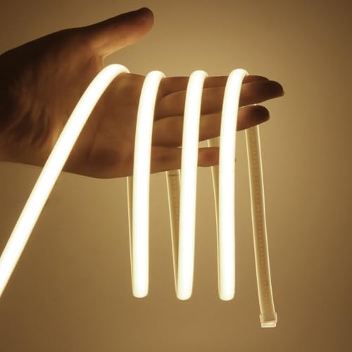 KISUFU 220V Flexible Ruban LED, 288 LEDs/m IP67 Imperméable LED Bande Lumineuse Néon Light Strip pour armoire, cuisine, maison, chambre à coucher, Extérieur DIY décoration.