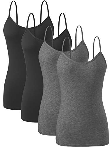 Image of Orrpally Basic Cami Tank Tops Women Lightweight Camisole Stretch Tank Top Adjustable 4-Pack