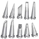 10 Piece Soldering Iron Tips Set for Weller WSD81 WD1000 WSP80 WP80 Stations, Professional Series Tips Including Chisel Tapered Bevel Long Types for Electronics Repair
