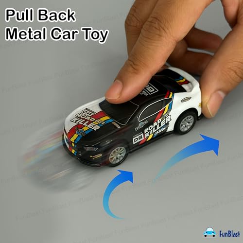 Image of FunBlast Die-Cast Car Set for Kids - Pack of 8 Pull Back Metal & Plastic Cars, Scaled Model Mini Racing Car Toys for 3+ Year Old Boys & Girls, Multicolor