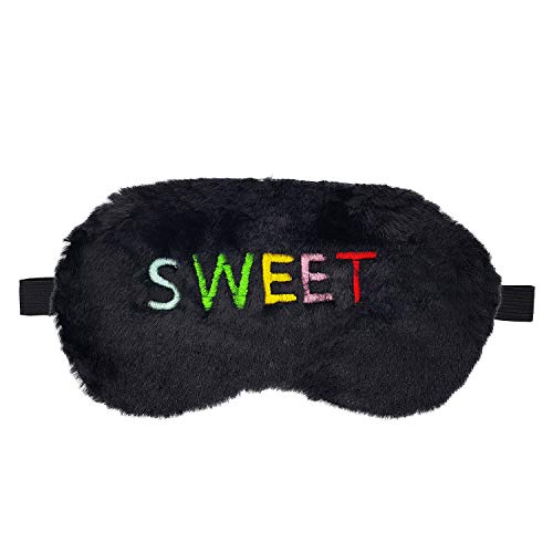 Image of Jenna Eye Mask for Sleeping | Soft Sleep Mask for Girls, Women & Children | Colorful Eye Cover for Travel, Naptime & Night Sleep (Fur Sweet Black)