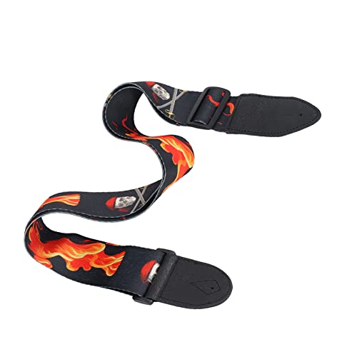 Sangle de Guitare, Sangle de Rechange pour Guitare Shouder Strap avec Motif Flamme en Polyester et Matériau PU - Les Beatles, Paul McCartney, John Lennon, RIngo Starr, George Harrison Sangle de Guitare, Sangle de Rechange pour Guitare Shouder Strap avec Motif Flamme en Polyester et Matériau PU – Image 6