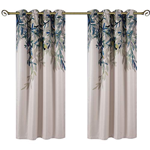 Taisier Home Weeping Leaves Digital Printing Curtains 2 Panels Set 72 Inches Length for Living Room...