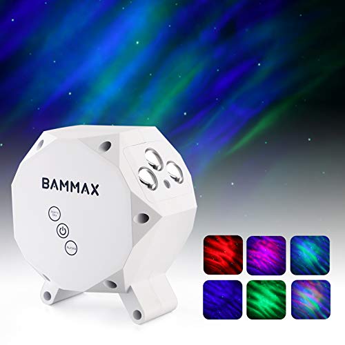 Bammax Lámpara Proyector Estrellas, Lampara Luz Nocturna LED para Bebés Adultos, Tres Modos para Habitación y Dormitorio, Regalo Cumpleaños Navidad, Blanco