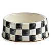 Mackenzie childs pet bowl cute cat and dog bowl for food and water black and white courtly check large  urban country home decor