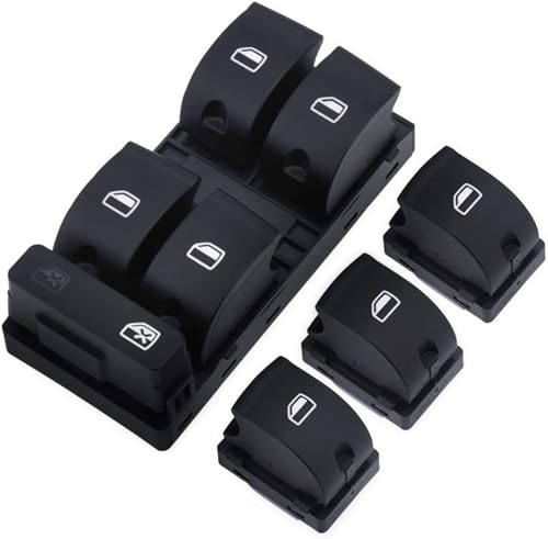 Commutateur de lève-vitre Audi A4 B7 en plastique ABS noir mat haute densité