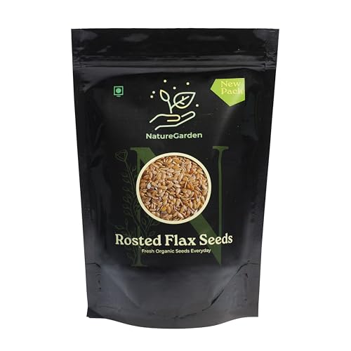 Image of NatureGarden Roasted Flax Seeds 100g Pack of 2 | High Protein Omega-3 | Boosts Immunity | Healthy Snack | Diet Food | Hair Growth | Gluten-Free Vegan | Superfood for Heart Digestion Weight Management