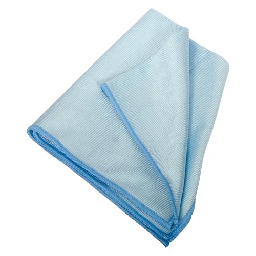 Yamlnke Microfiber Glass Cleaning and Polishing Cloth, Blue, Lint Free, 15.7 x 15.7 Inch, for...