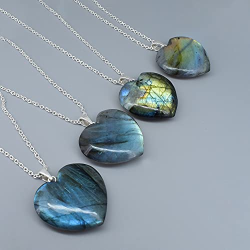 Gempires Love Heart Crystal Pendant Necklace for Women, Silver Plated 18 + 2 Inch Adjustable Chain3