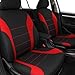 TNAIYH Car Seat Cover Full Set, Fashion Soft Sponge Vehicle Front and Rear Split Bench with Removable Headrest Cover, Breathable Auto Seat Protector, Universal for Truck SUV Sedan (Red/Black)