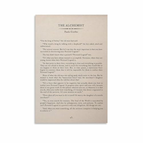 The Alchemist Paulo Coelho Wall Art Quote Art Book Quotes Posters Canvas Painting Posters And Prints...