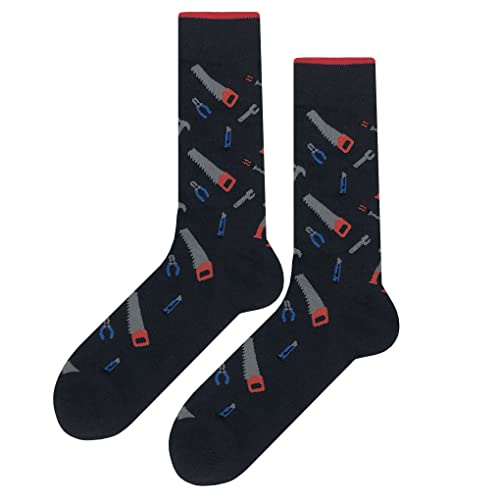 Tool Dress Socks Funny Novelty Crazy Fun Design Men Size 8-12 Cotton Casual Crew Colorful Funky Fancy Socks Gift for Men