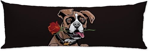 Miniatura 1 de GUGLILI Funda de almohada de color sólido para el día de Valentien diseño de perro de caricatura Cavalier King Charles Spaniel rosa negro funda de